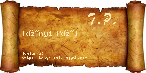Tényi Pál névjegykártya